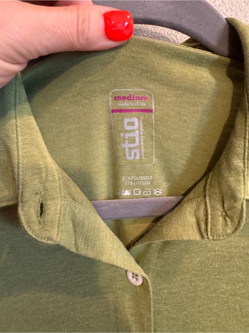 Stio Olive Green Collared Double Pocket Roll Tab Knit Top - Picture 9 of 10